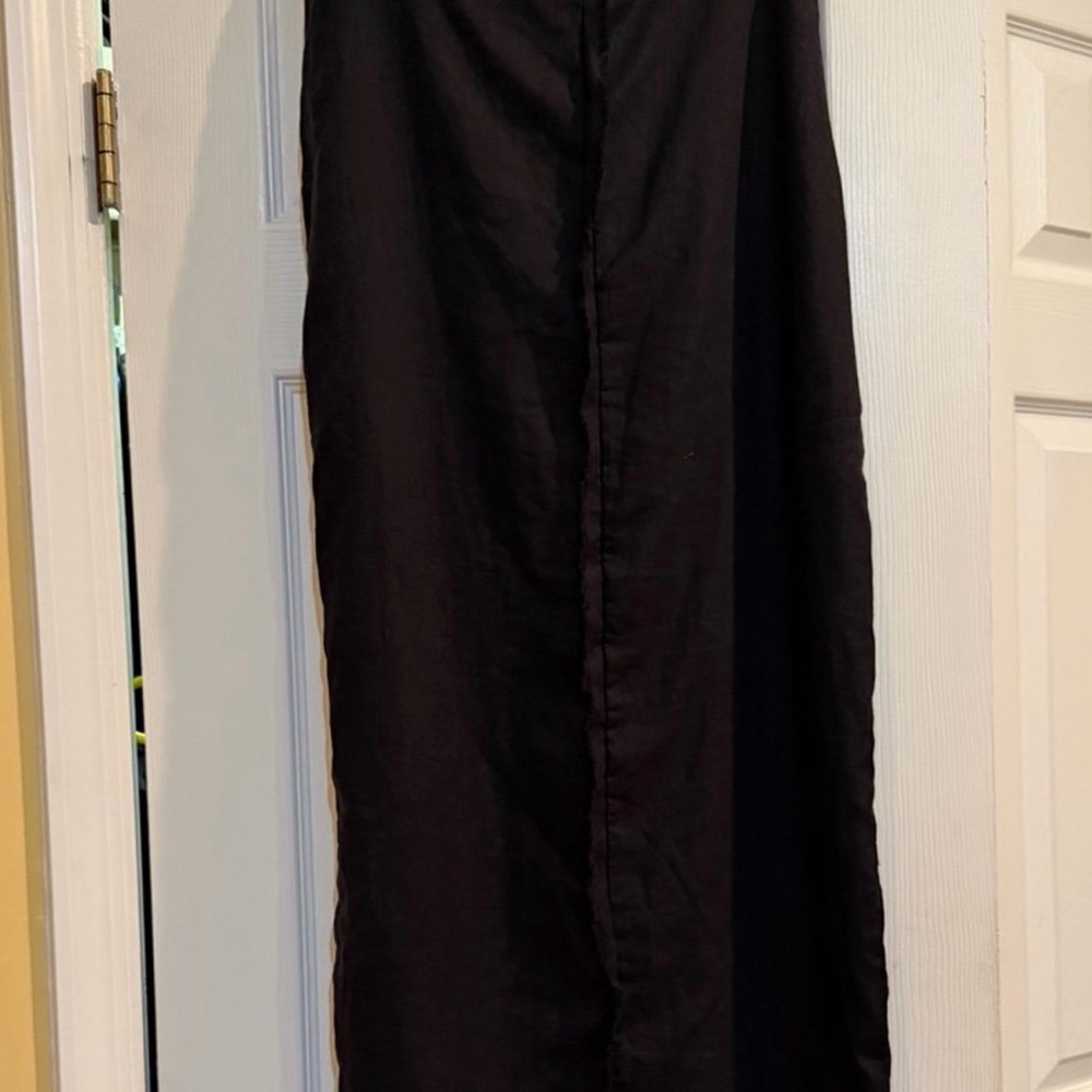 Elegant Black Linen Skirt